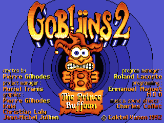 Gobliins 2: The Prince Buffoon title screen for Amiga